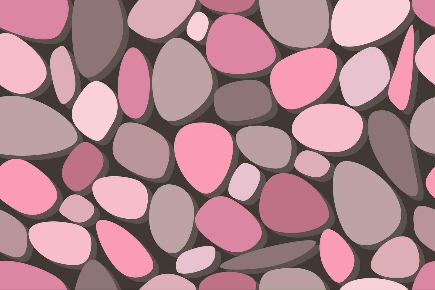 Stone Colorful pebble seamless pattern. Colorful stone in pink colors. Vector illustration.