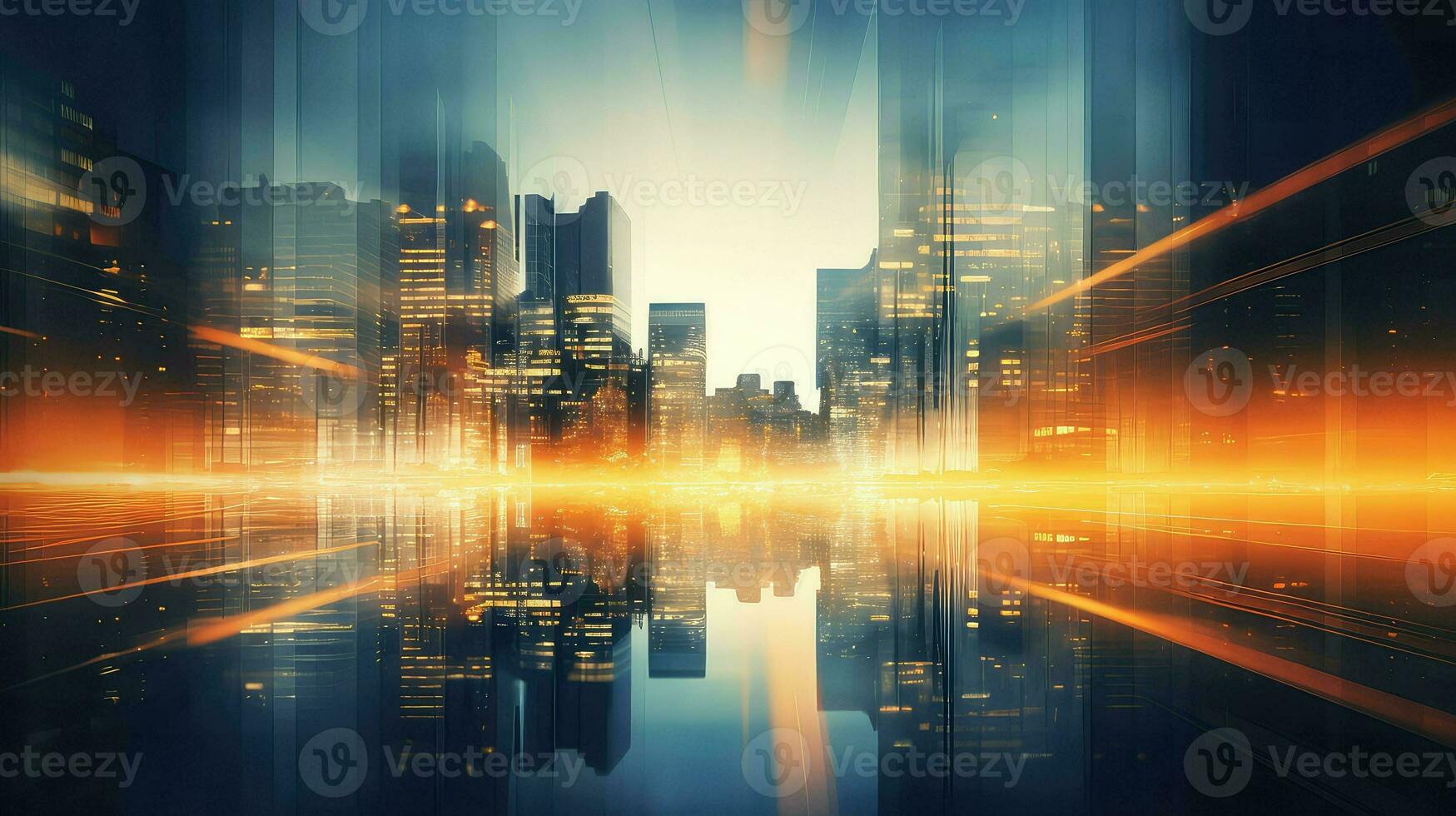 AI generated paced blur city business photo