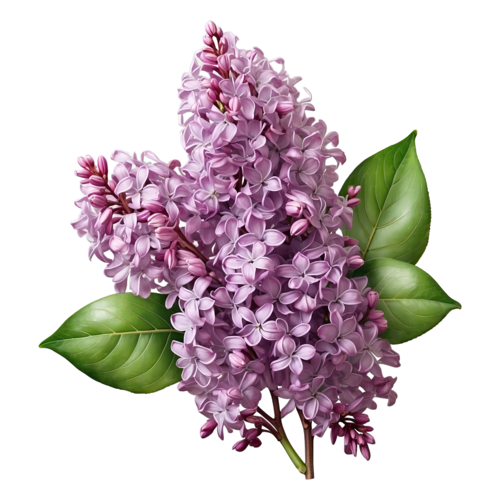 AI generated lilac flowers isolated on transparent background png