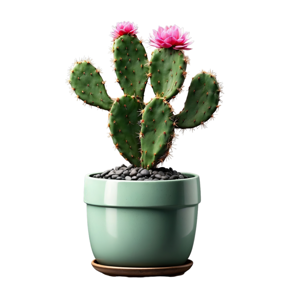 AI generated Potted cactus plant isolated on transparent background png