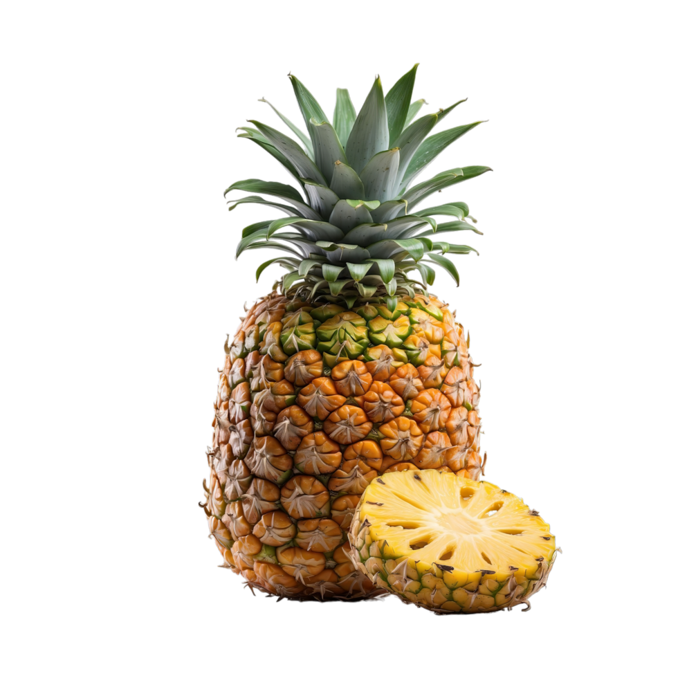AI generated Pineapple slices isolated on transparent background png