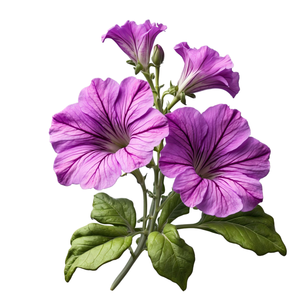 AI generated Petunia flowers isolated on transparent background png