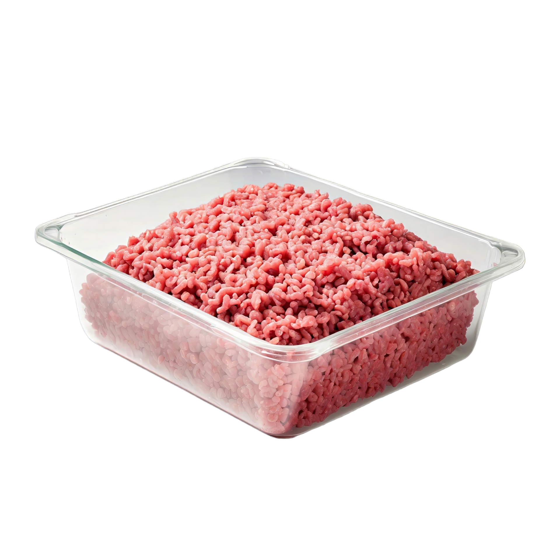 AI generated raw ground beef for cooking isolated on transparent
