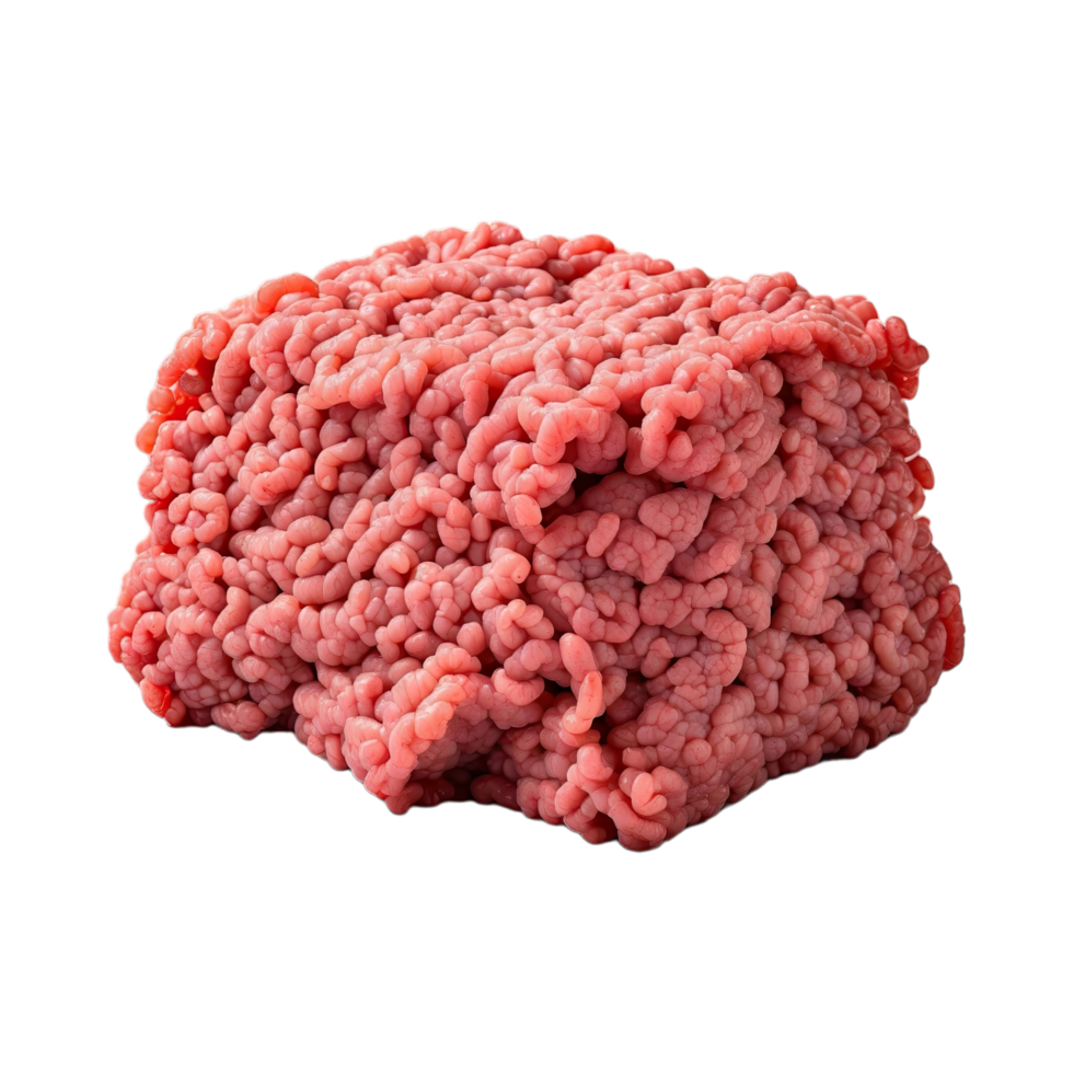 AI generated raw ground beef for cooking isolated on transparent background png