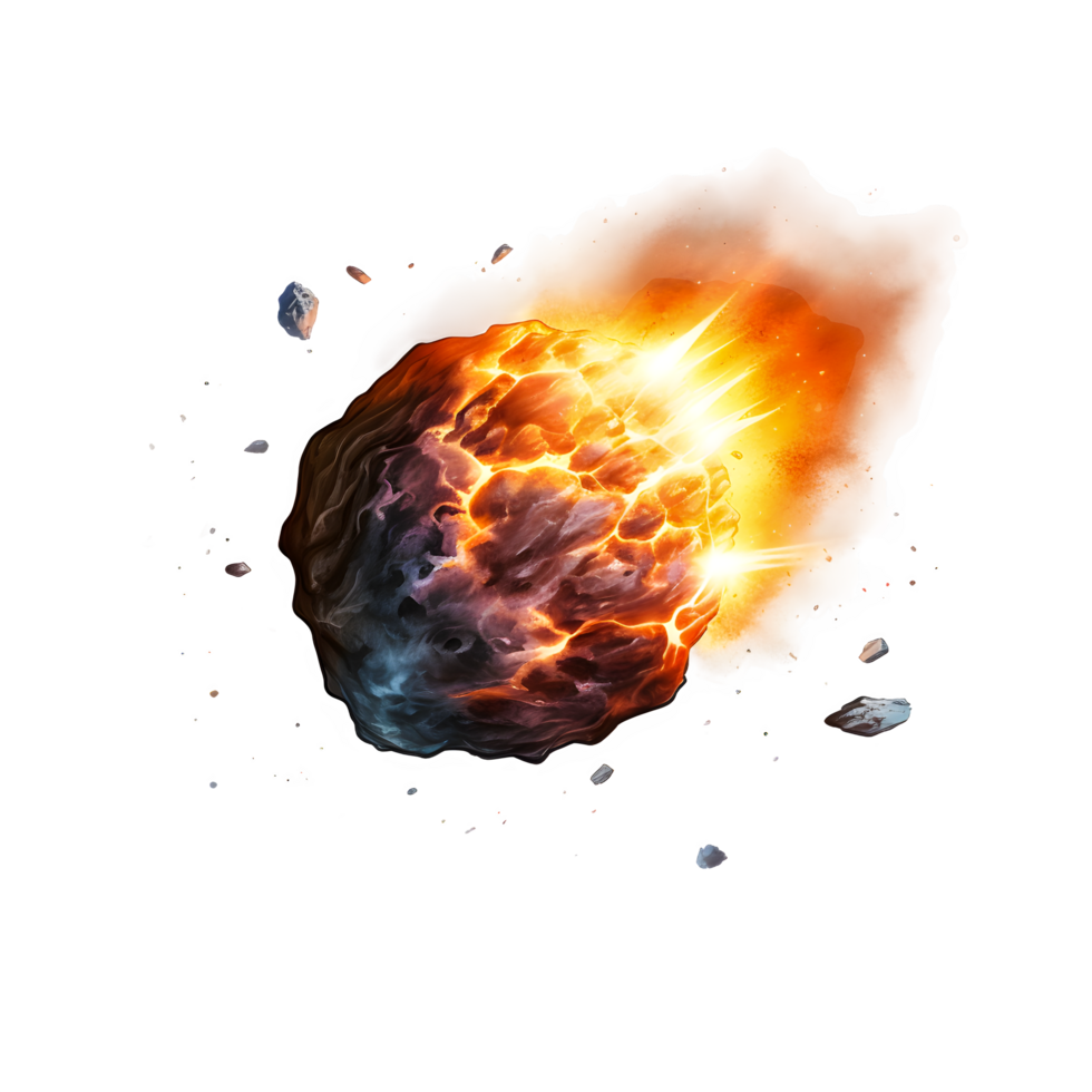 AI generated Running Meteor on Transparent Background. AI Generated png