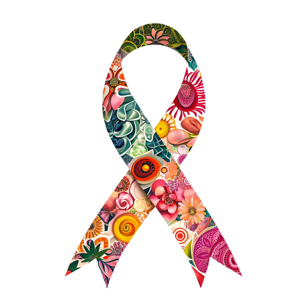 AI generated Unity, Strength, and Solidarity. World Cancer Day Ribbon with Symbolic Elements isolated on transparent background. AI Generated png
