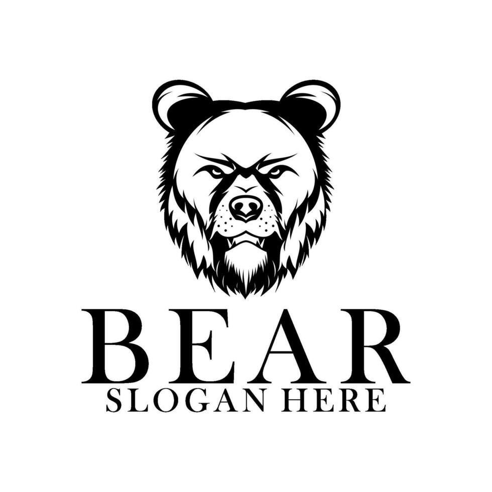 oso vector ilustración logo diseño, oso cabeza mascota vector modelo