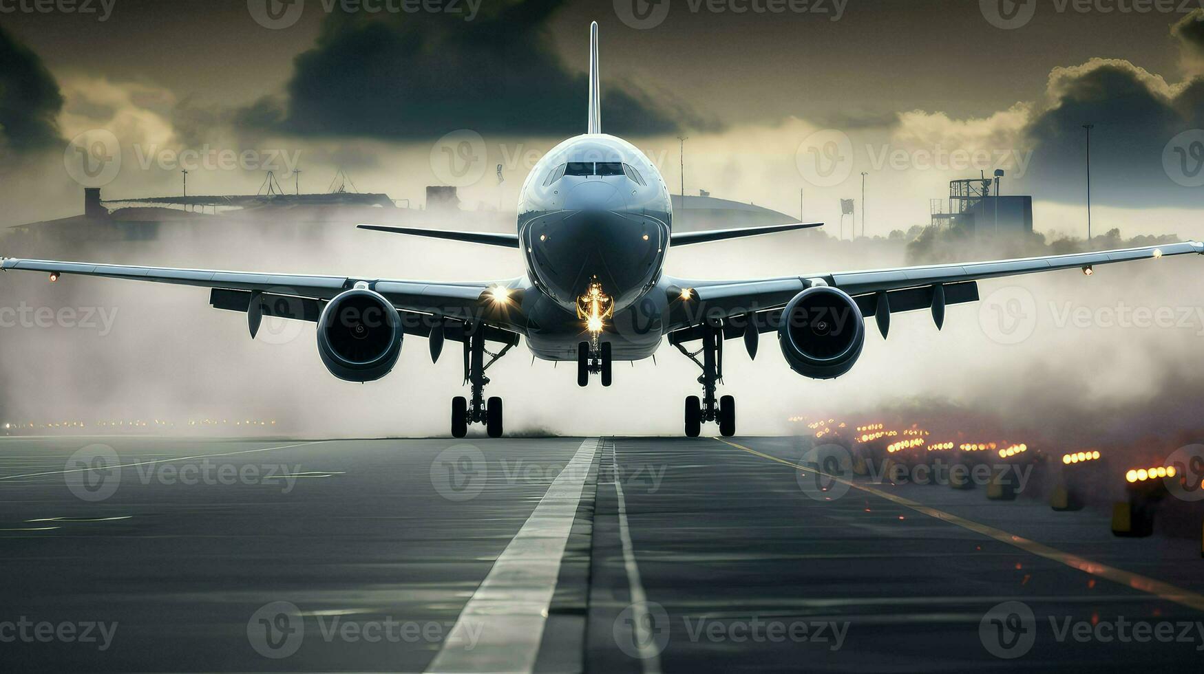 AI generated background flight airplane backgtound photo