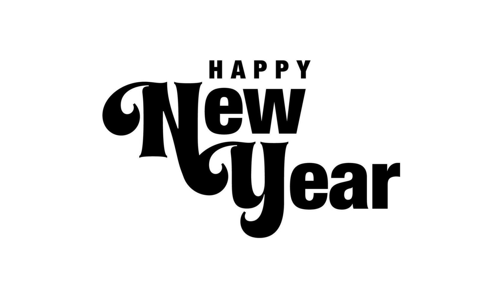 Happy new year logo. Modern streetwear style. Aesthetic lettering design. vector