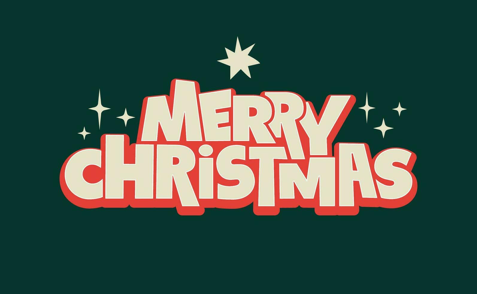 Merry christmas lettering design. vector