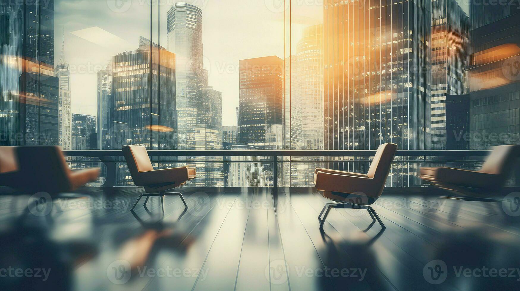 AI generated modern blur room business photo