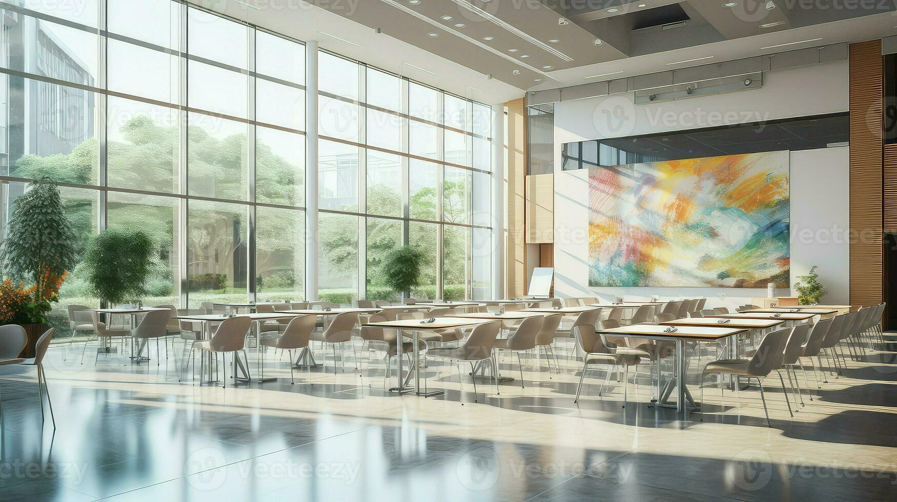 AI generated conference hall business background photo