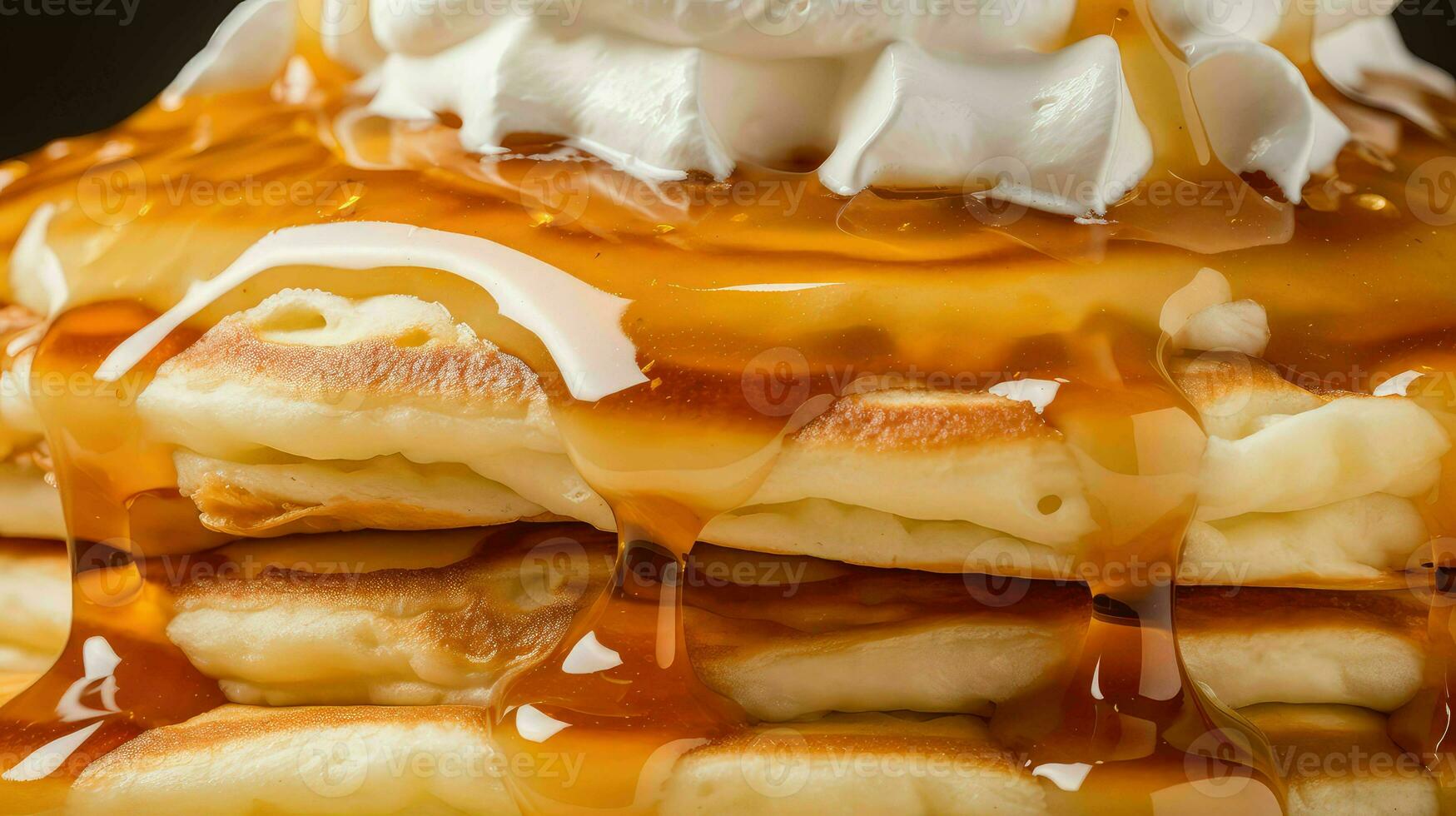 AI generated cream closeup dessert food photo