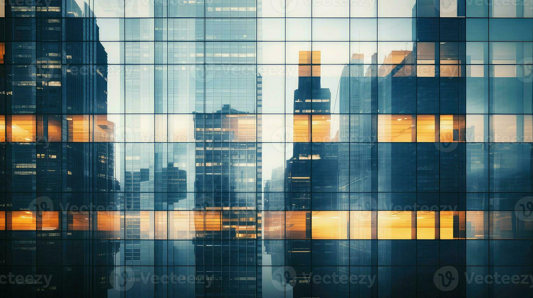 AI generated technology blur architecture business photo