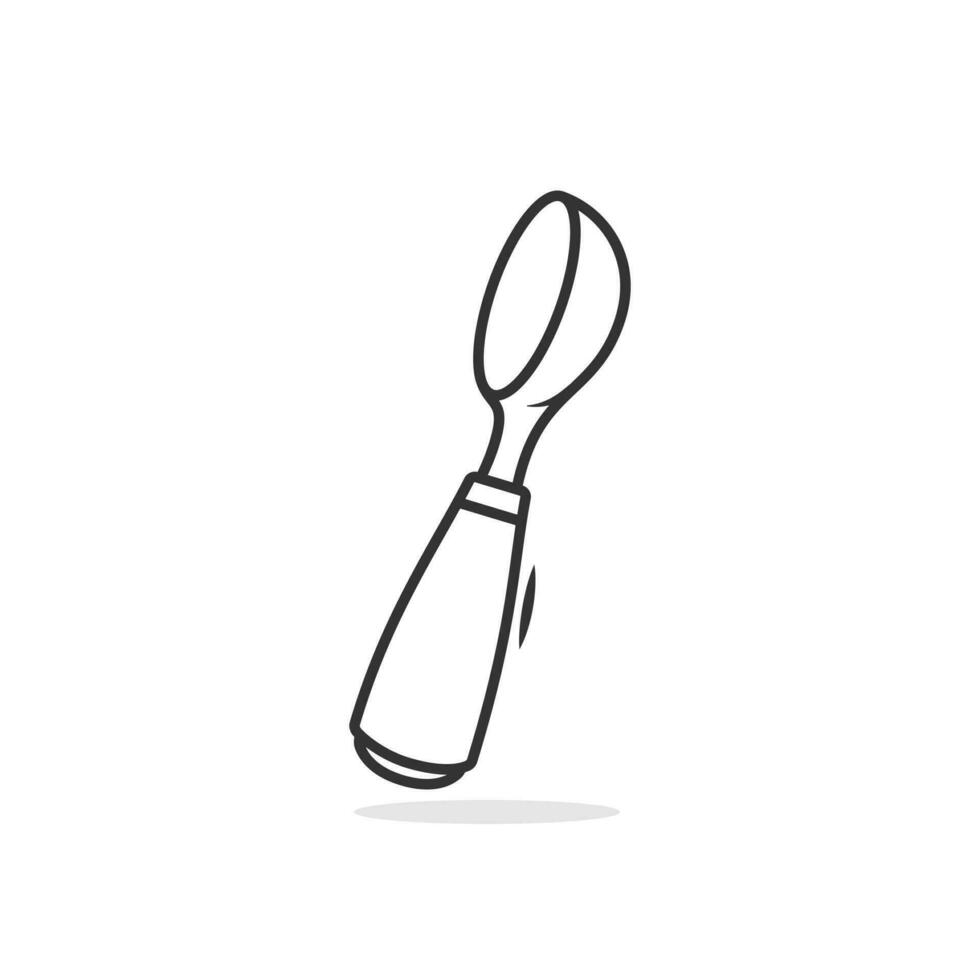 A modern ice cream spoon isolated on a white background vector