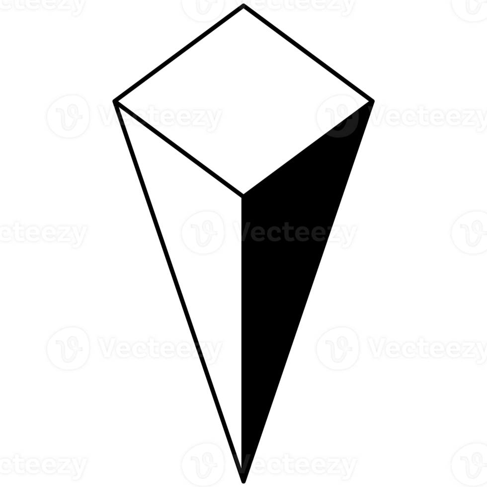 AI generated a black and white triangle with a white base png