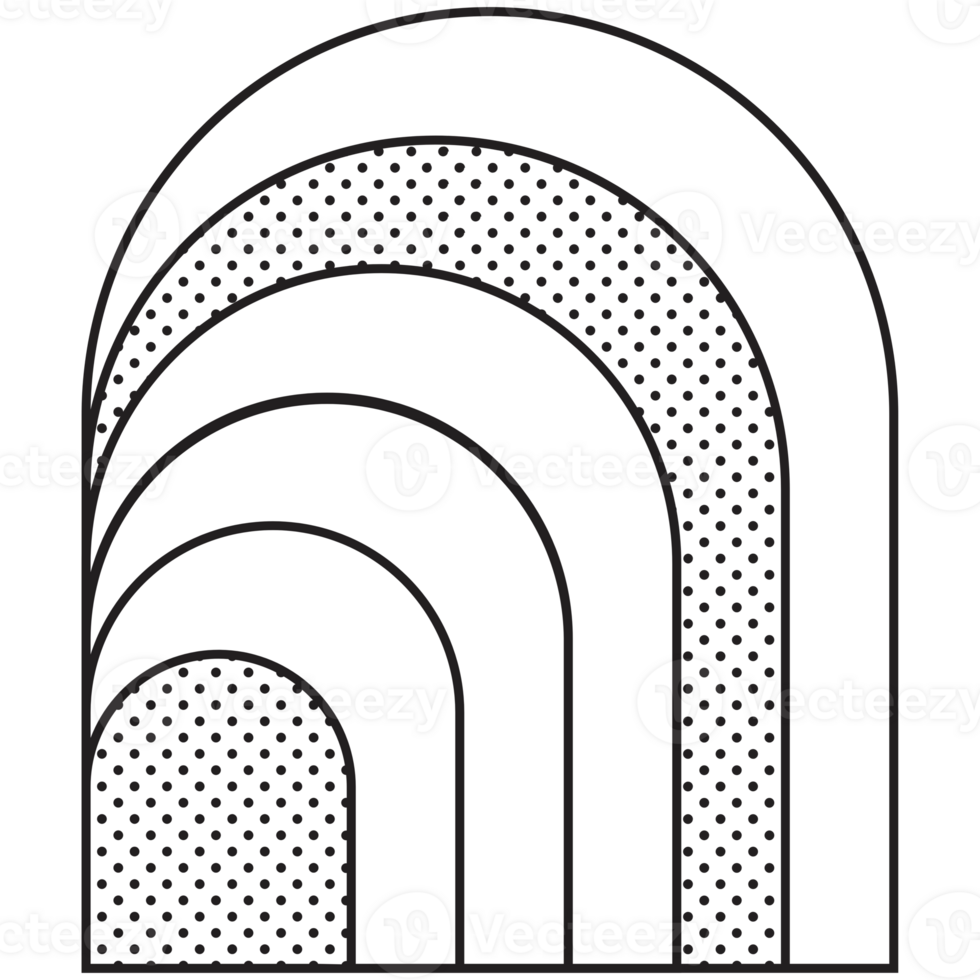 ai generato un' nero e bianca illustrazione di un' curvo linea png