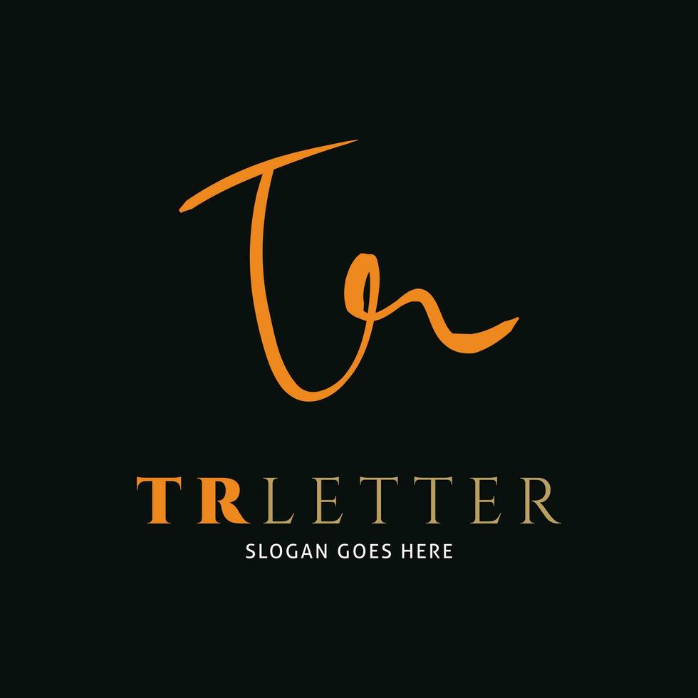 Initial Letter TR Signature Icon Vector Logo Template Illustration Design