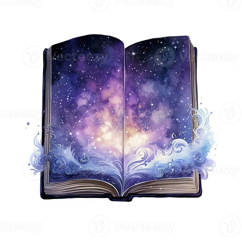 AI generated Galaxy celestial fantasy book watercolor for T-shirt Design. AI Generated photo