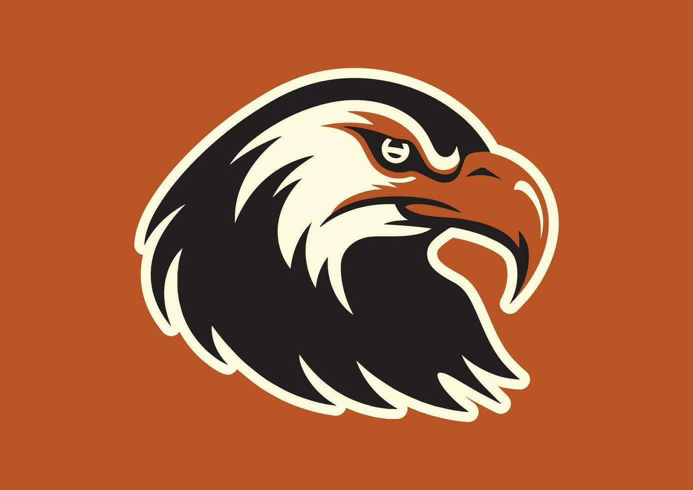 Old School Eagle Mascot Head, Illustrated Classic Eagle Logo as a Vector Graphic and Mascot Illustration for Sport and E-Sport Gaming Teams