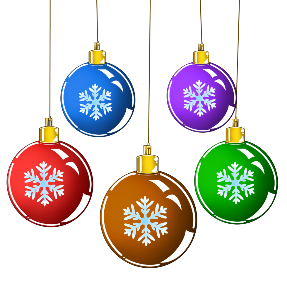 Colorful ball decoration on Christmas tree png