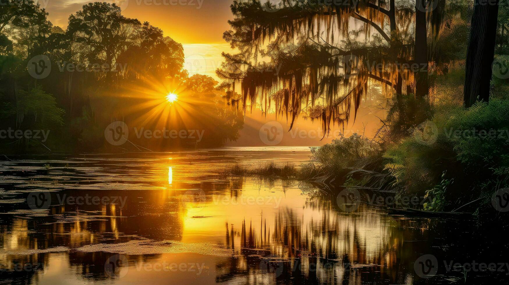 AI generated fen swampy marsh landscape photo