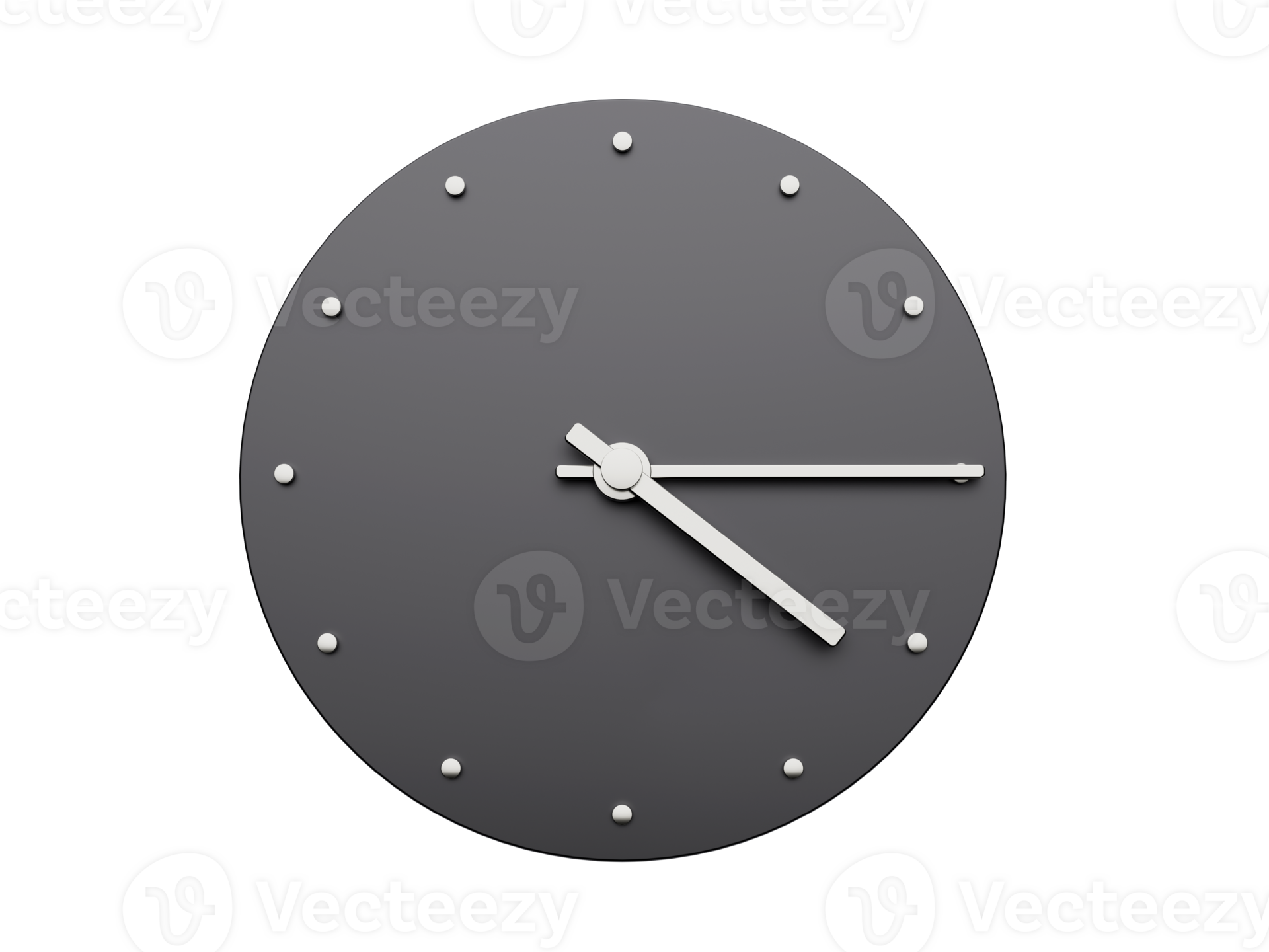 Simple clock gray Four fifteen o clock quarter past Four o'clock Modern