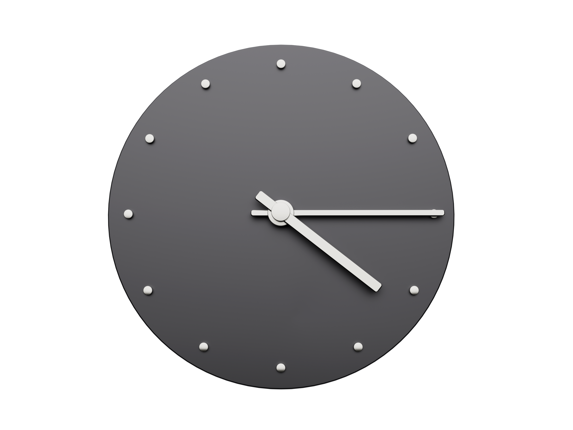 Simple clock gray Four fifteen o clock quarter past Four o'clock Modern