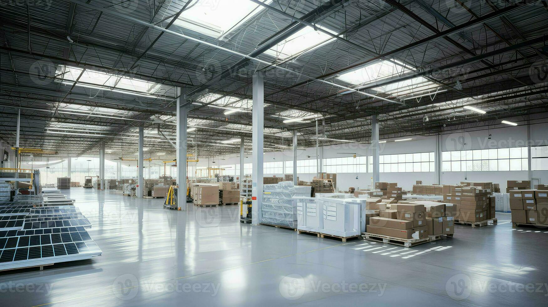 AI generated efficiency modern warehouse background photo