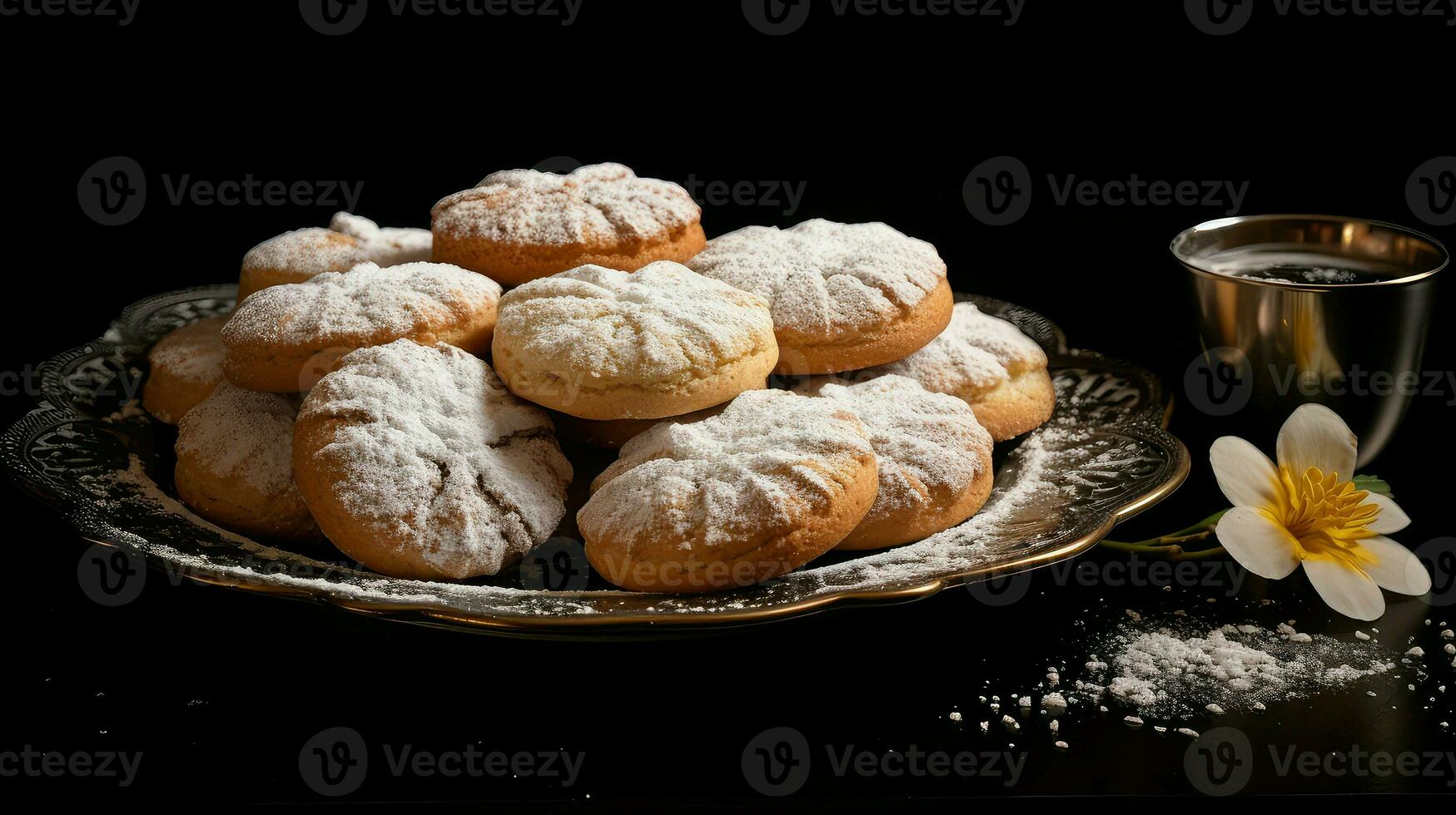 ai generado harina de avena Galleta galletas comida foto