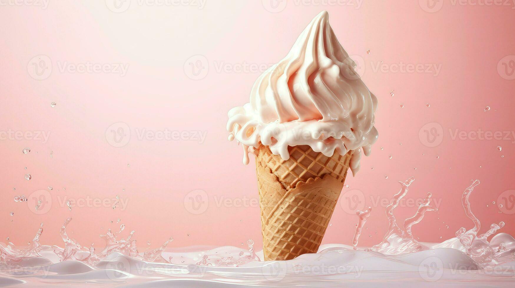 AI generated toppings background ice cream photo