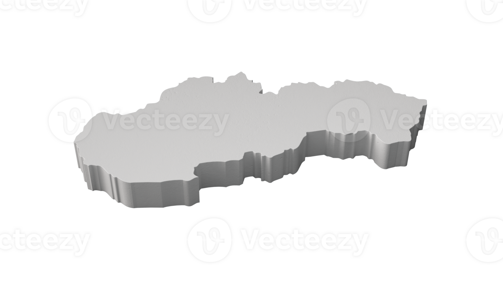 Slovakia 3D map Geography Cartography and topology map 3D illustration png