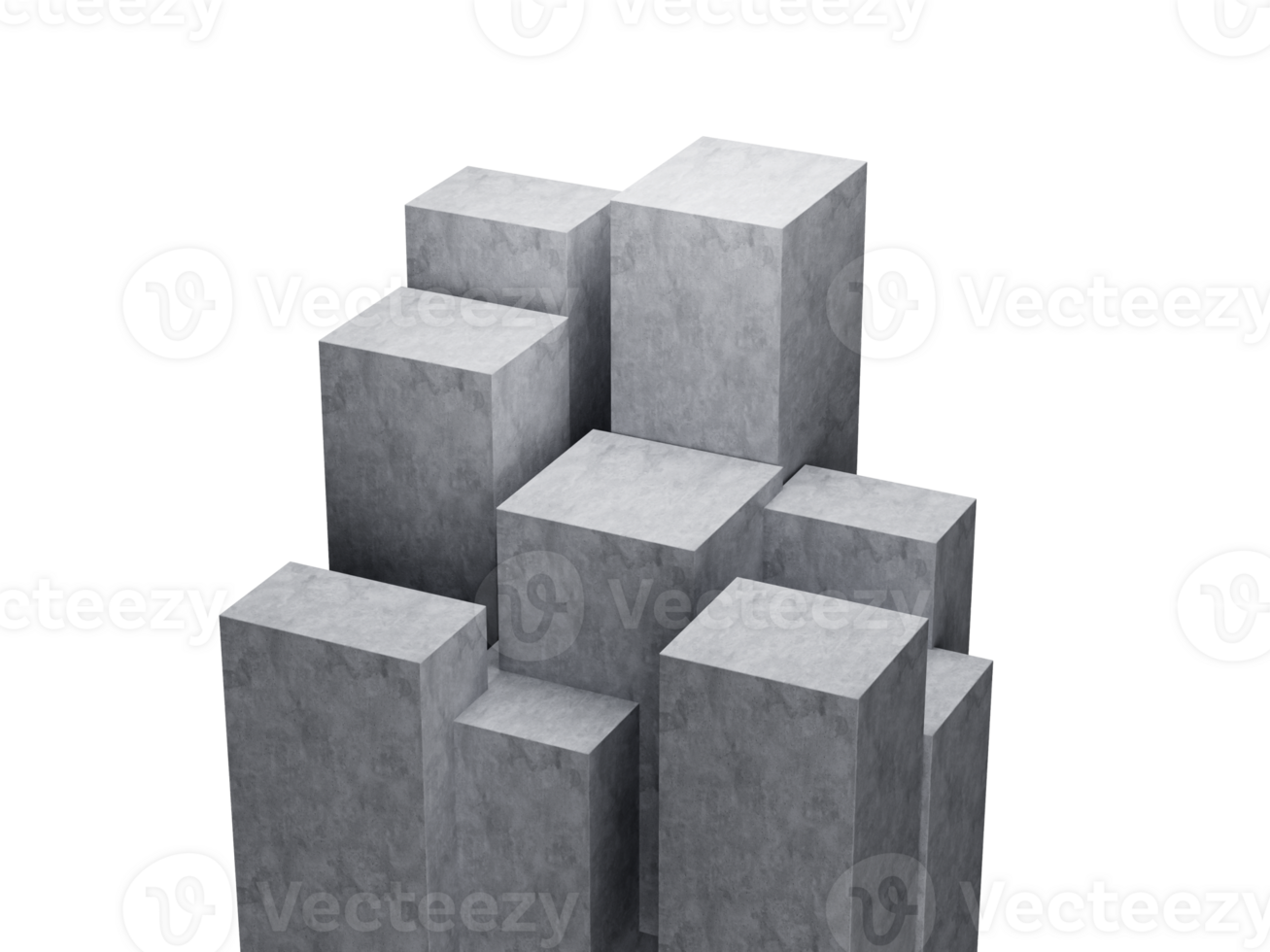 3d negen grijs leeg beton podium , 3d illustratie png