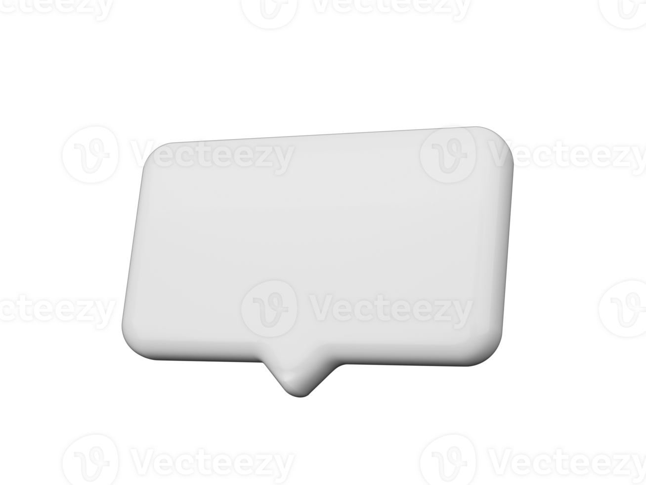 Blank white speech bubble pin Social network concept. 3d illustration png