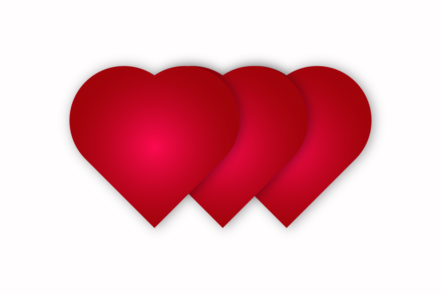 realistic red heart with shadow png