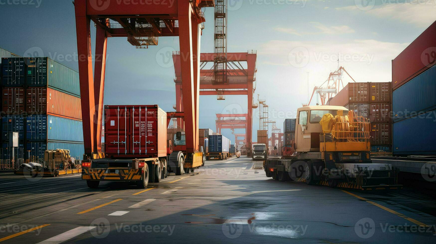 AI generated logistics freight ship cargo photo