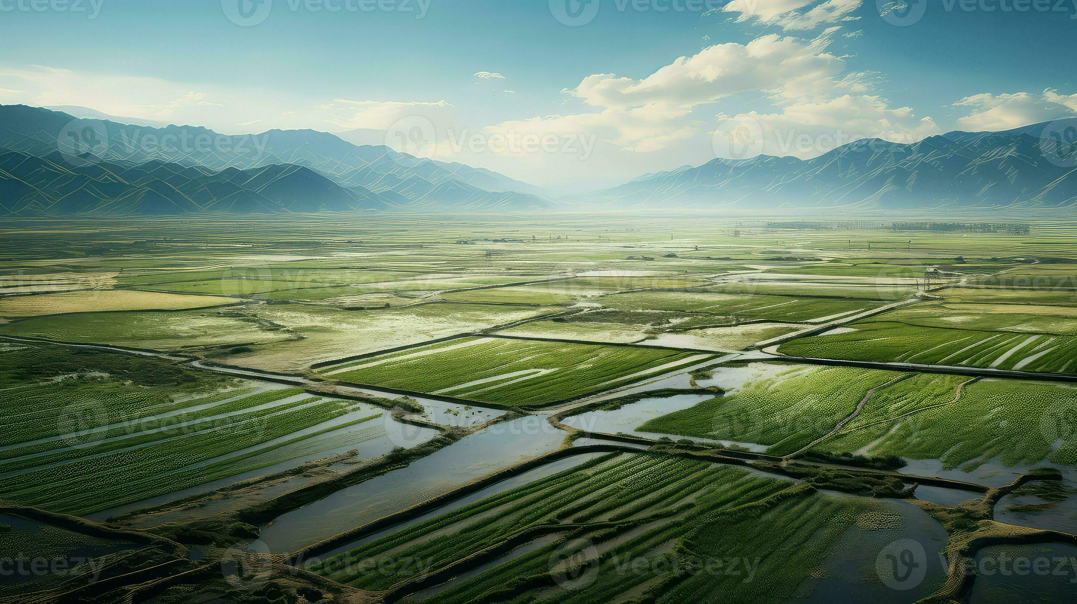 AI generated river alluvial plains landscape 35941157 Stock Photo at