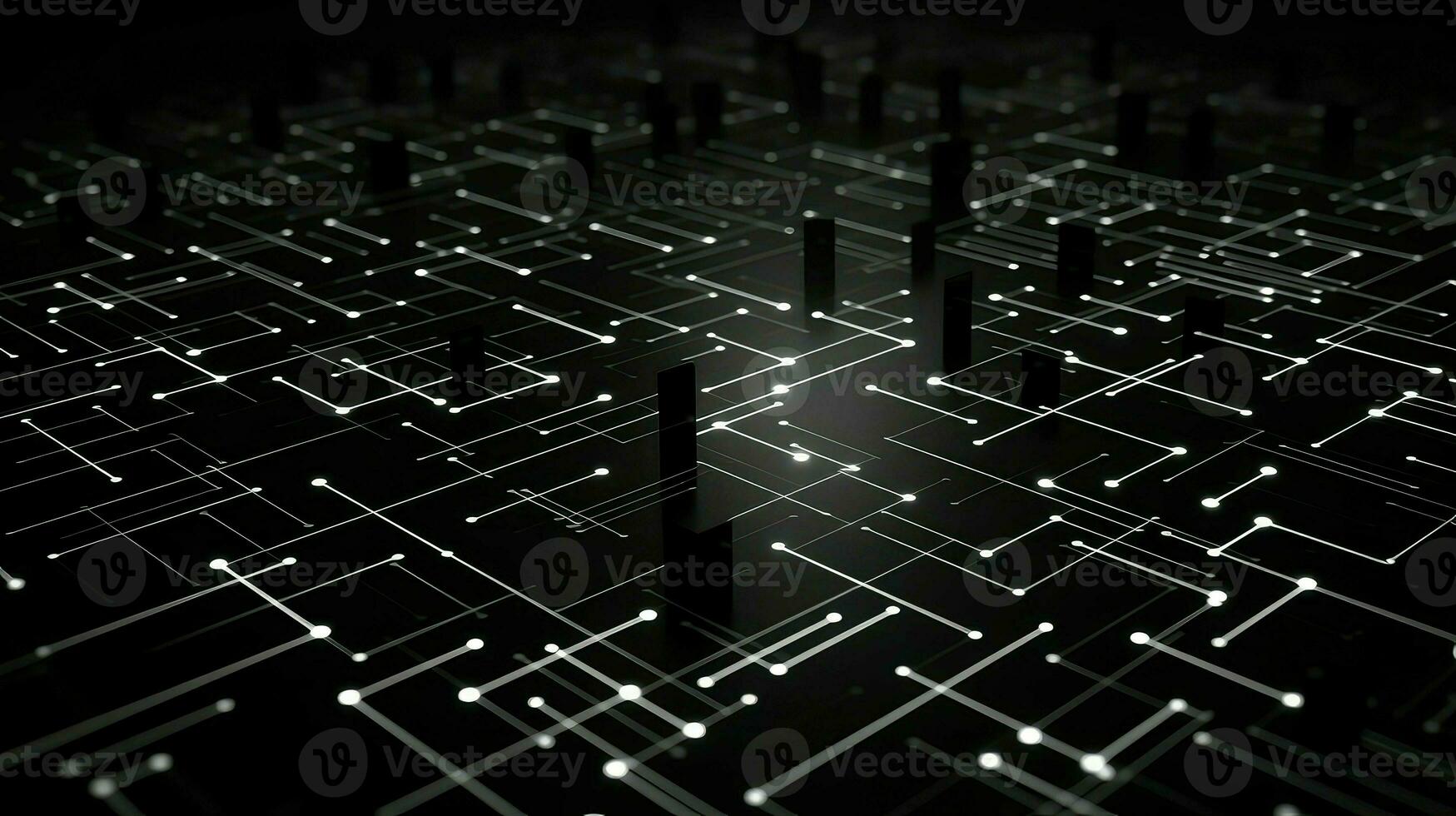 AI generated digital geometric electronic background photo