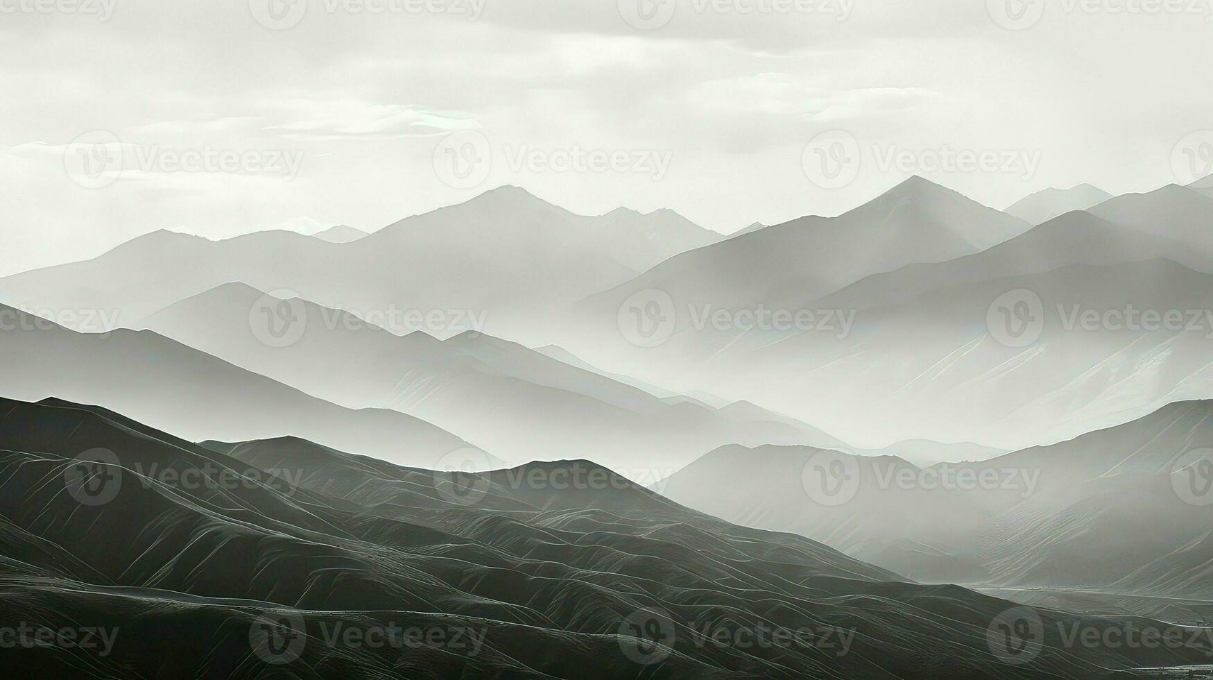 AI generated valley plateau mountains landscape photo