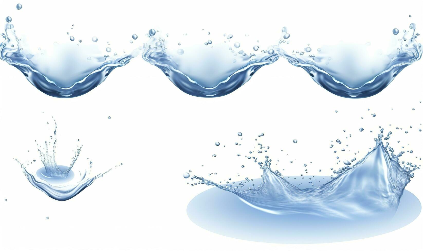 AI generated The water crown splashes with drops.Generative AI photo