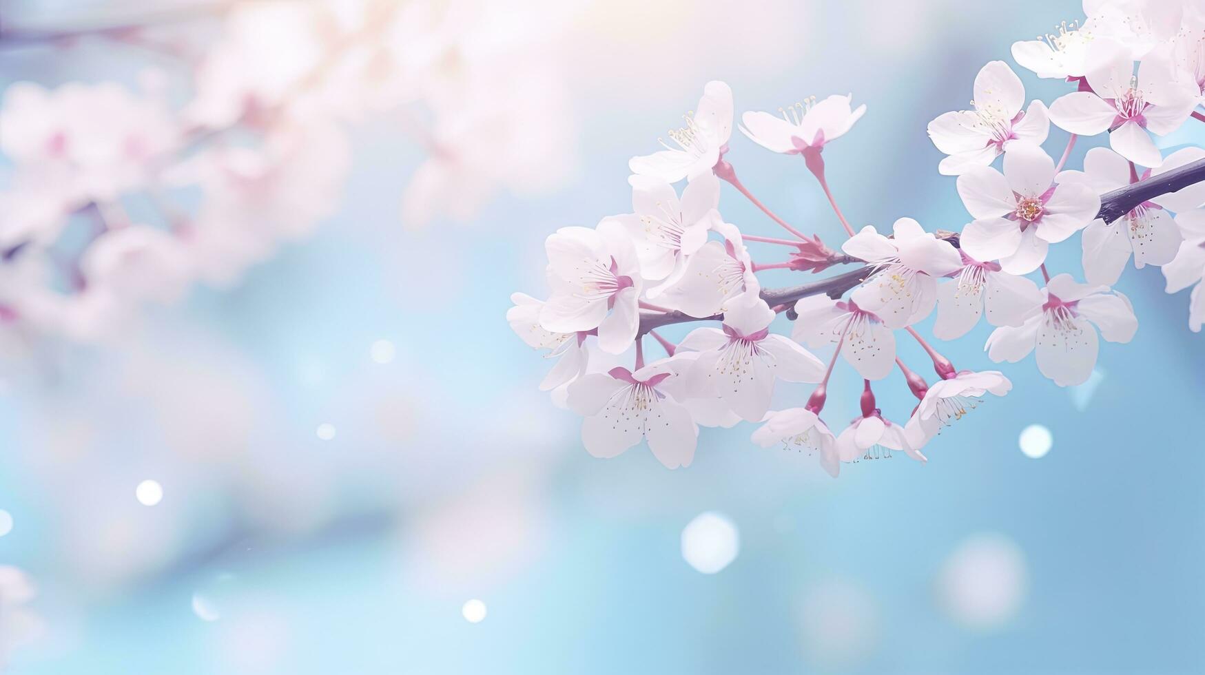 AI generated Spring festival cherry blossom background photo