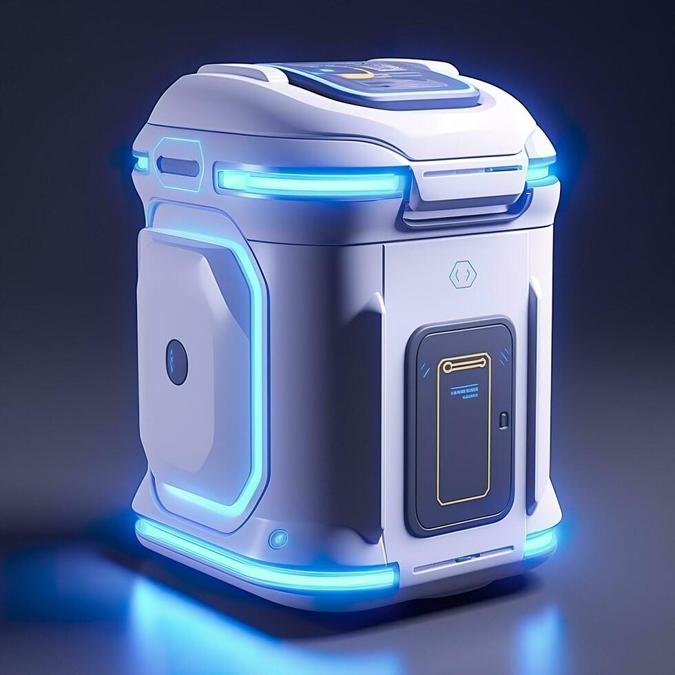 AI generated Removable Trash Can with Intelligent, Modular Design. A Futuristic Concept for Sustainable Waste Management. AI Generative photo