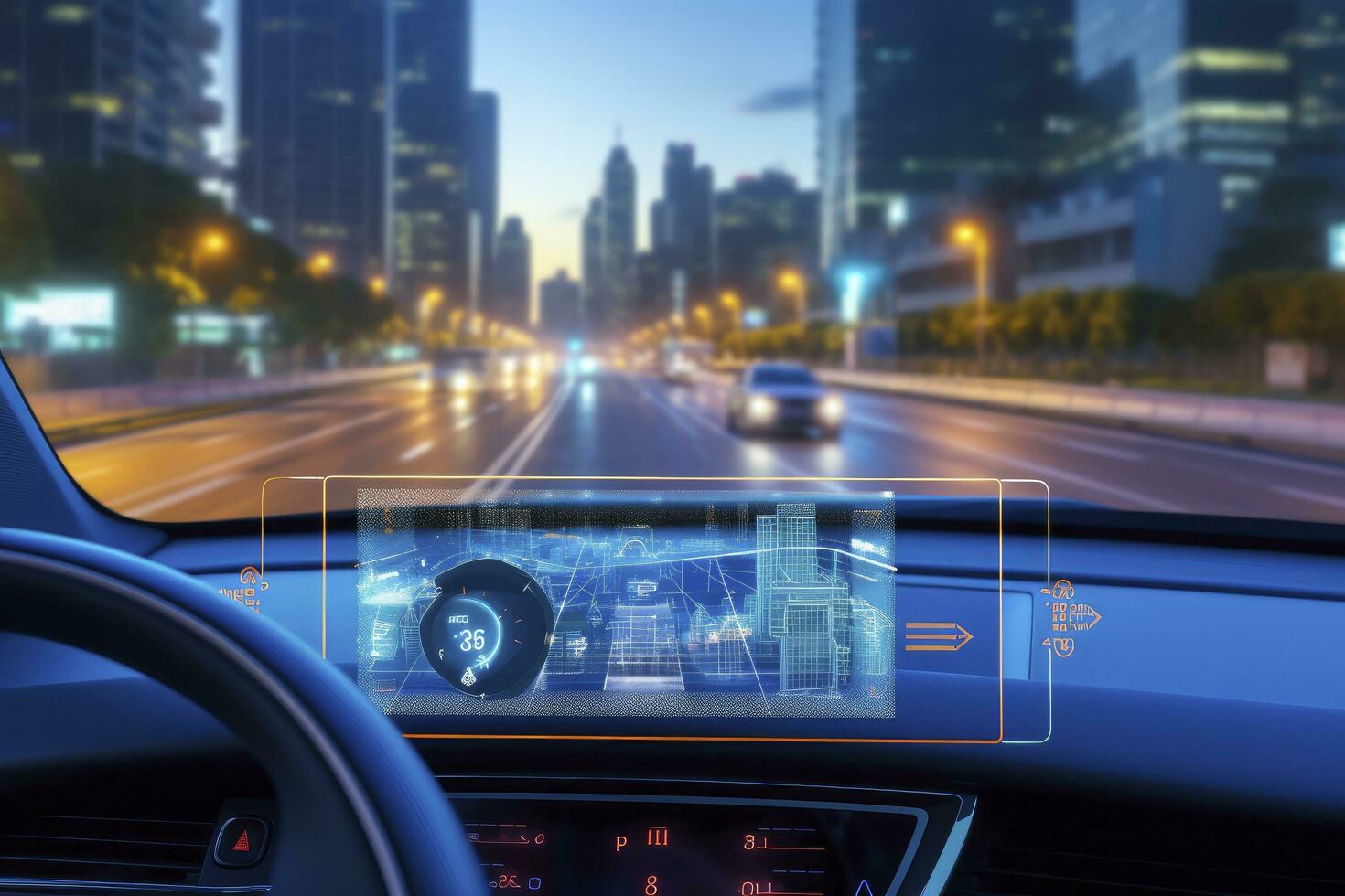 AI generated Modern smart car technology photo
