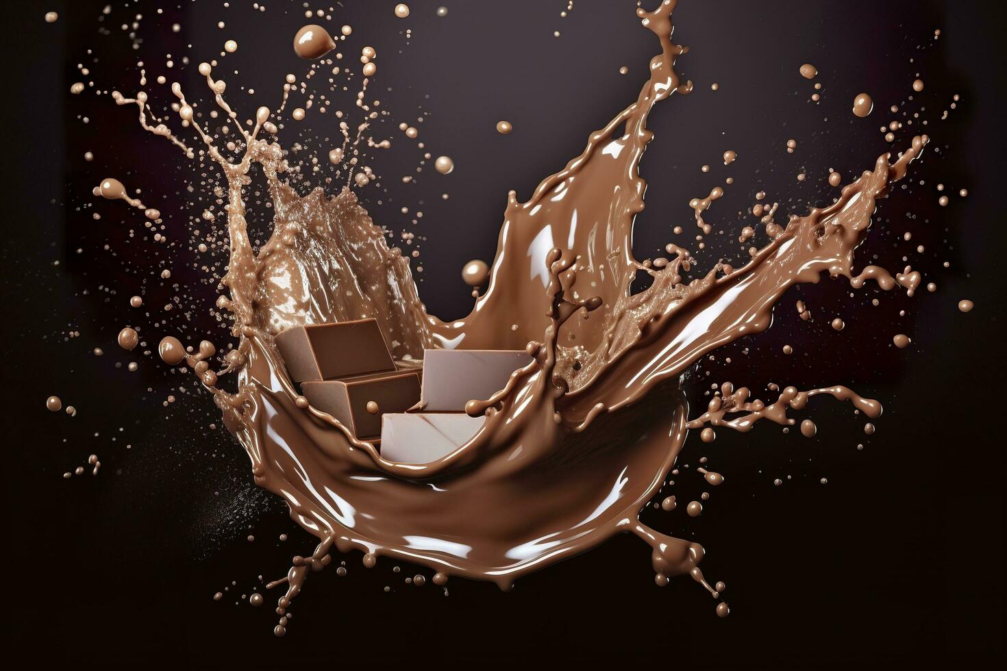 AI generated splash of chocolate or Cocoa. Generative AI photo