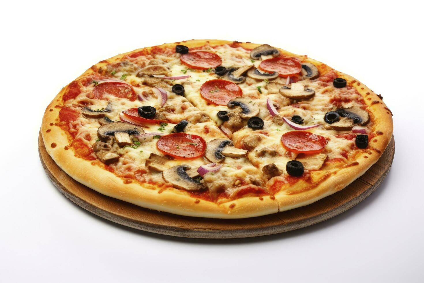 AI generated Pizza isolated on white background. AI Generated photo