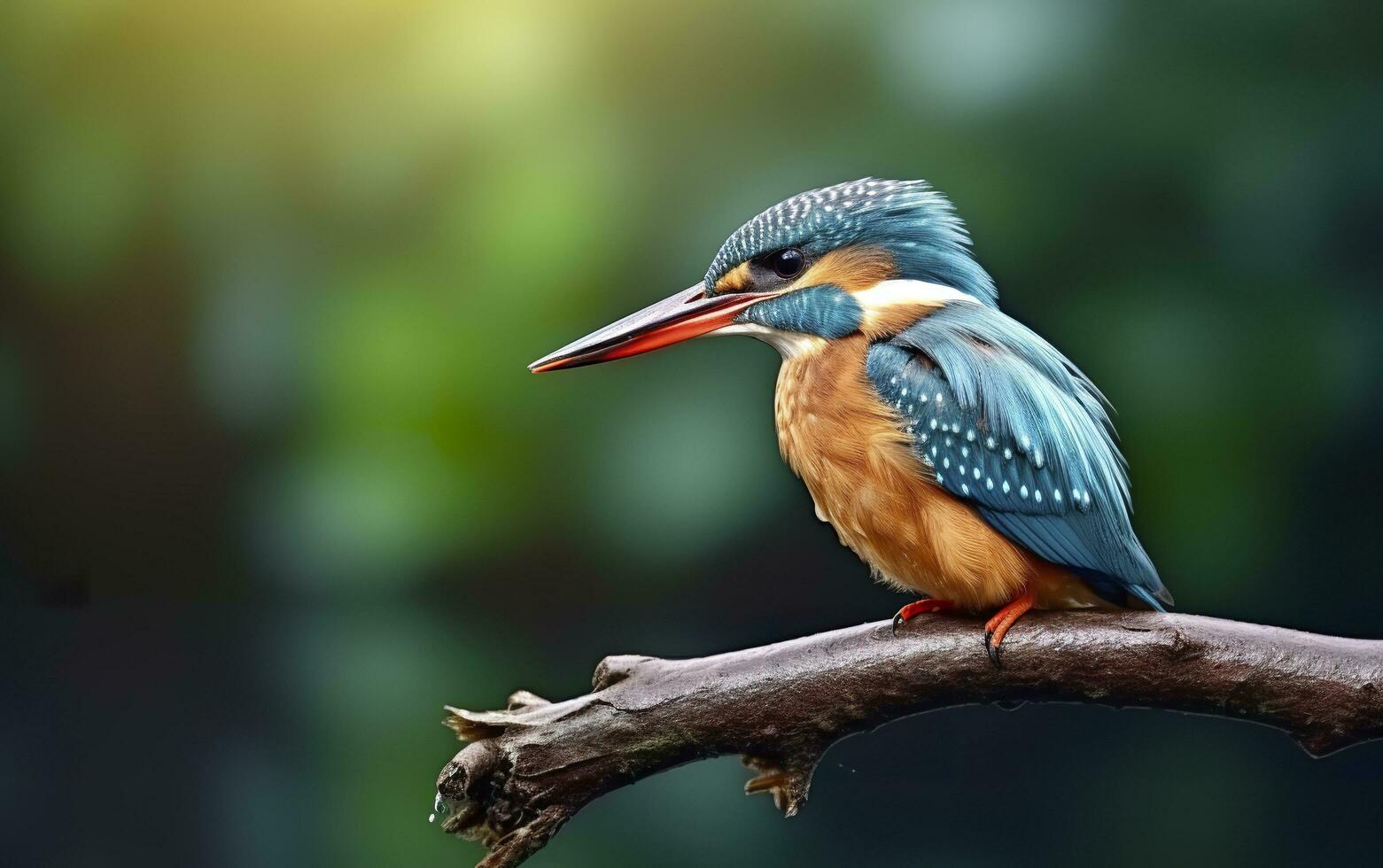 AI generated The common kingfisher wetlands bird colored feathers from different birds. Generative AI photo