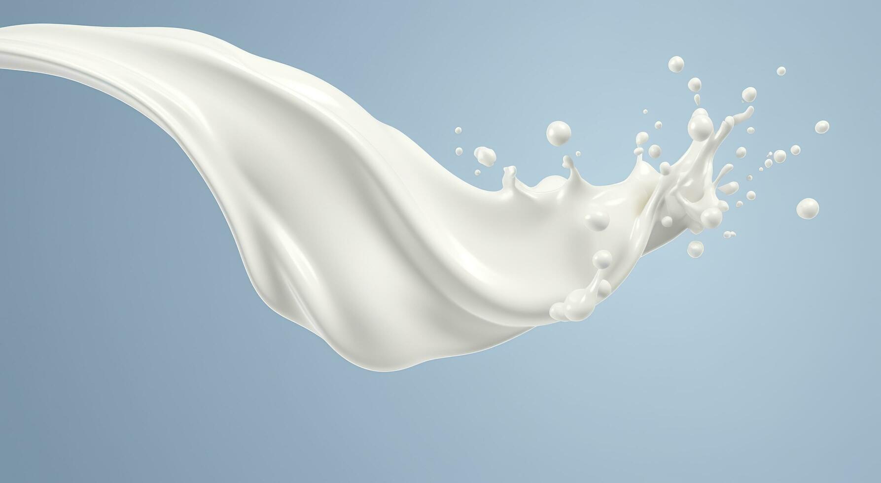 ai generado blanco Leche chapoteo aislado en fondo, líquido o yogur chapoteo, 3d ilustración. generativo ai foto