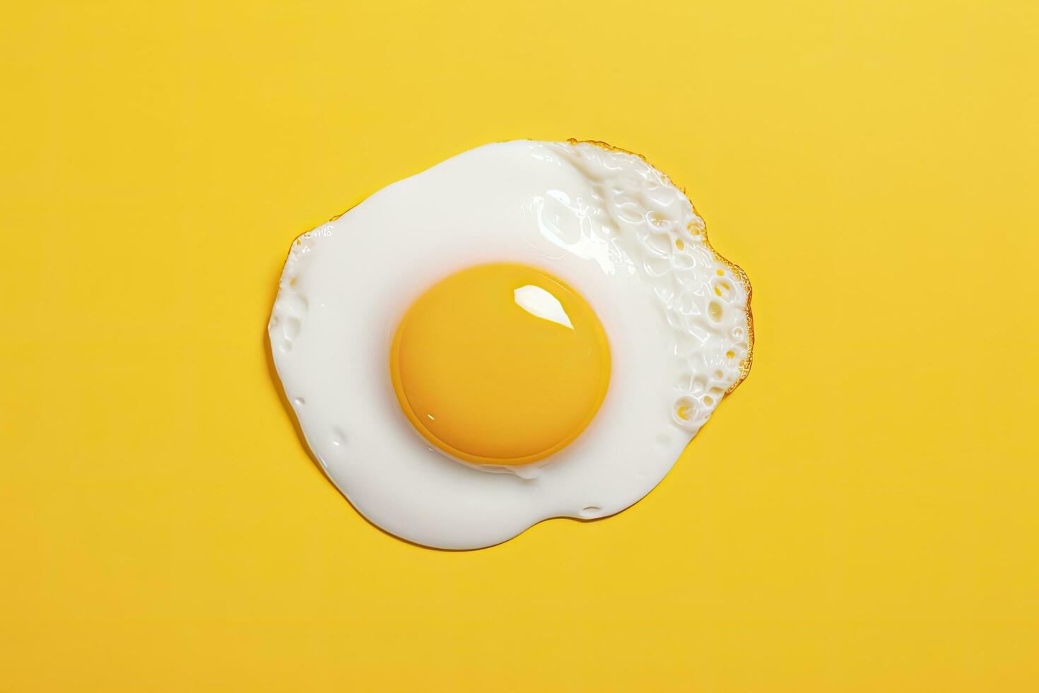 AI generated Fried egg on a yellow background. AI Generated photo