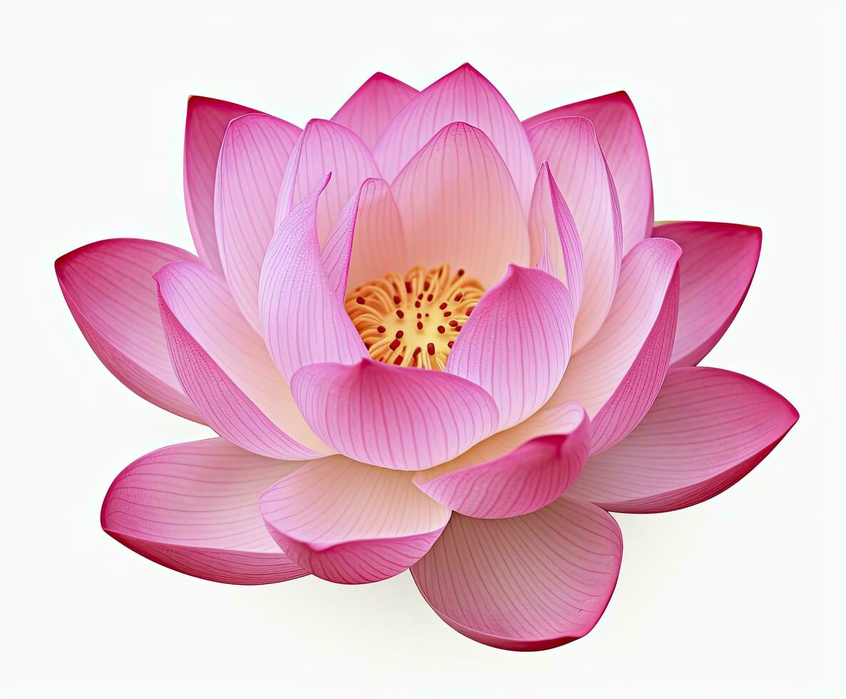 AI generated Lotus flower on white background. AI Generated photo