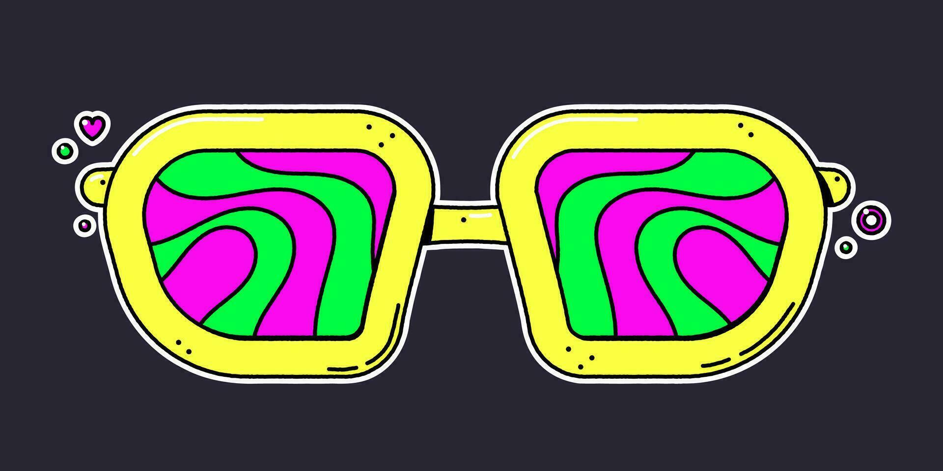 Hippy boho style glasses. vector